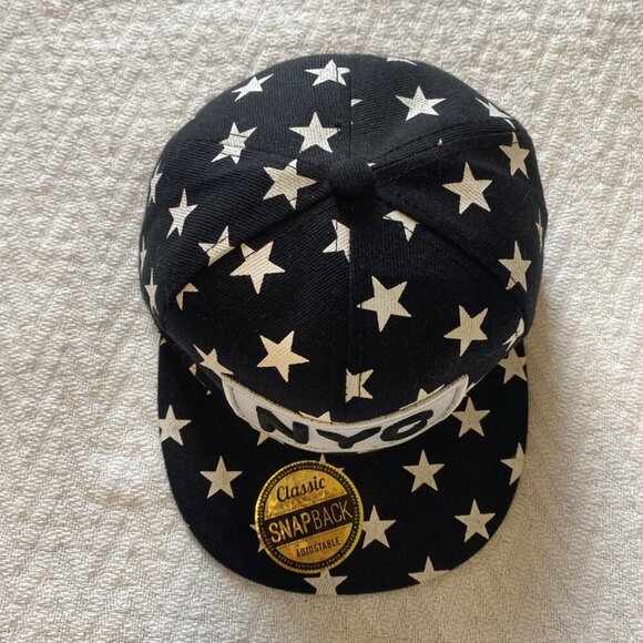 NYC Adjustable SnapBack Hat UH With Sticker Stars Black White New York City - Picture 2 of 12